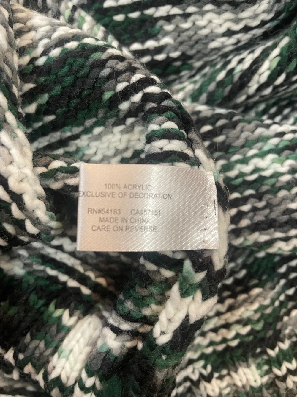 NY Jets Green, Black, and White Knit Cowl Neck Scarf